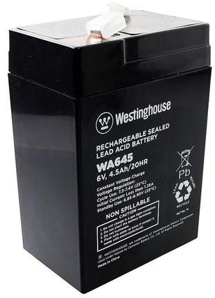 Акумулятор Westinghouse WA645N-F2 AGM 6V 4.5Ah