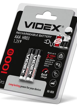 Аккумулятор Videx Ni-MH AAA/R03 1000mAh (2шт)