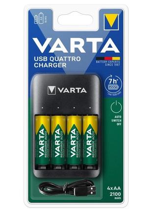 Зарядний пристрій VARTA USB QUATTRO CHARGER + 4АА 2100mAh
