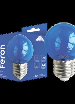 Світлодіодна декоративна лампа Feron LB-37 1Вт E27 синя прозора