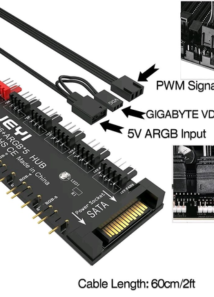 PWM-контролер JEYI для вентиляторів 4pin та ARGB-підсвітки 3pin х