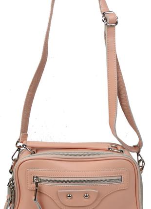 Кожаная женская сумка Fashion Instinct свето-розовая
