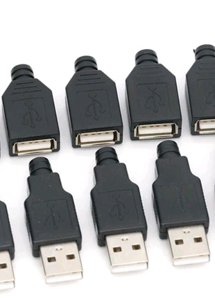 Комплект Разборных Штекера USB и Гнезда USB для удлинителя USB
