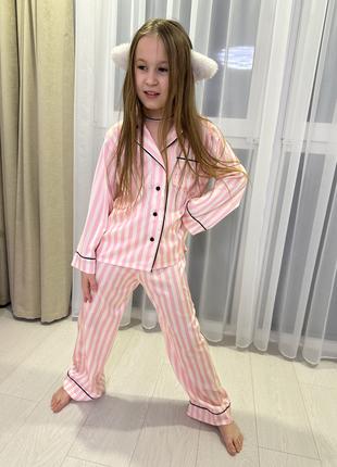 Детская Шелковая пижама под Викторию сикрет