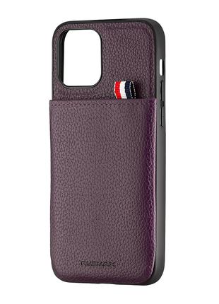 Чехол Jinduka Leather Pocket iPhone 12 Purple