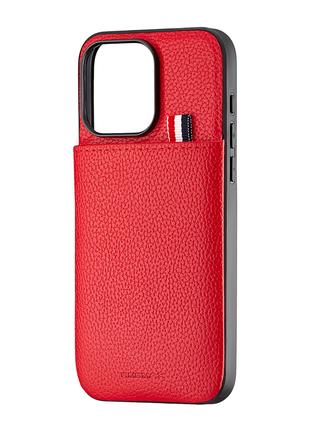 Чехол Jinduka Leather Pocket iPhone 15 Pro Max Red