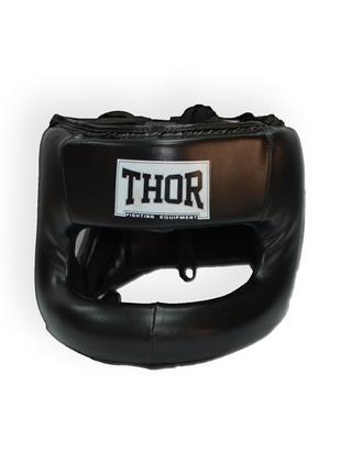 Шлем для бокса THOR NOSE PROTECTION 707 XL /Кожа / черный