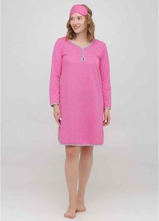 Нічна сорочка жіноча Бавовна 100% 020220192 р.46 рожевий горох...