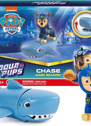 Набір фігурок Aqua Pups Chase і Shark Paw Patrol гонщик Чейз т...