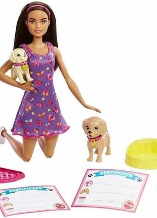 Ігровий набір лялька Barbie виховання цуценят що змінюють колі...