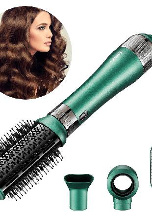 Фен-стайлер для волос 4в1 VGR V-493, Зеленый / Щетка для волос...