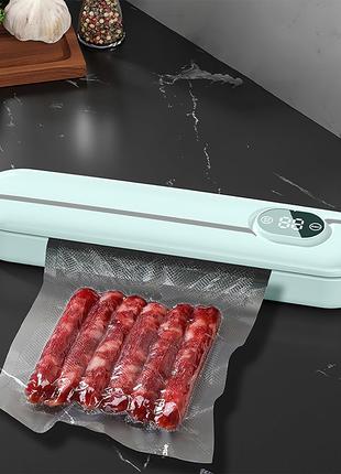 Вакуумный упаковщик для продуктов Vacuum Sealer, Зеленый / Быт...