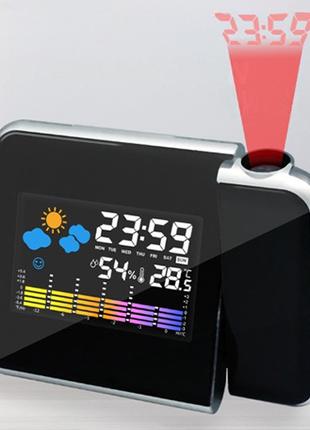 Часы-метеостанция с проектором времени, на батарейках, DS-8190...
