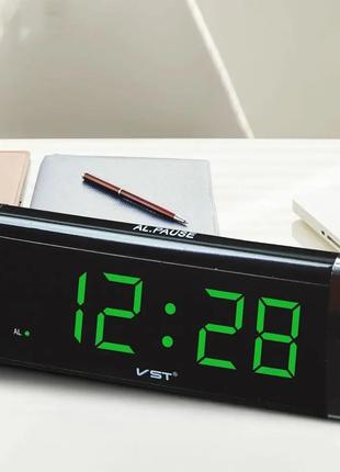 Настольные часы VST-730-1, с зеленой подсветкой / Электронные ...