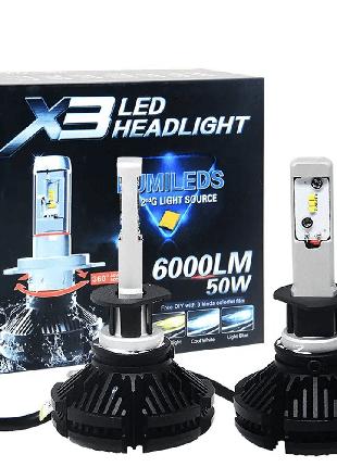 Комплект автоламп X3-H1 LED, 2 шт / Автомобильные лед-лампы / ...