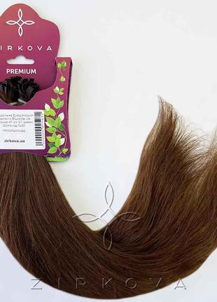 Натуральные Волнистые Волосы на Капсулах 41 см 57 грамм, Шокол...