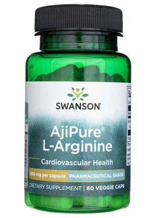 L-аргинин Swanson AjiPure L-Arginine 500mg 60 caps
