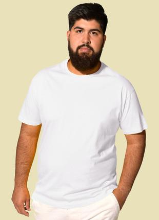 Мужская футболка JHK, Regular, белая, размер 5XL, хлопок, круг...