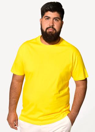 Мужская футболка JHK, Regular, желтая, размер 5XL, хлопок, кру...