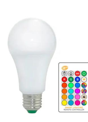 Светодиодная E27 LED RGB 3Вт лампа, 16 цветов с пультом ДУ