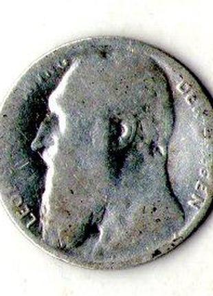 Бельгія › Король Леопольд II 50 сантимів 1901 рік срібло №1322