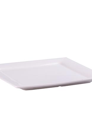 Тарелка подставная квадратная из фарфора 21.5 см большая белая...