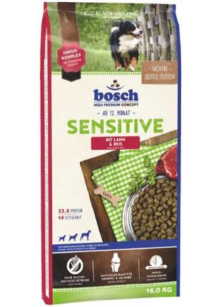 Сухий корм для дорослих собак Bosch Sensitive Lamb & Rice 15 к...
