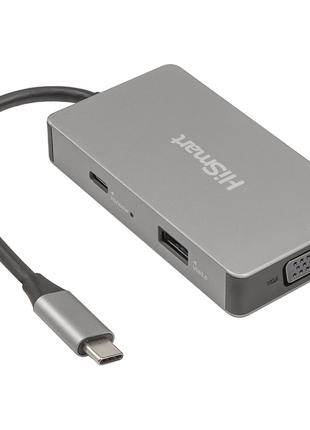 USB-хаб HiSmart USB Type-C - 2x HDMI, 1x VGA, 1x USB Type-A, 1...