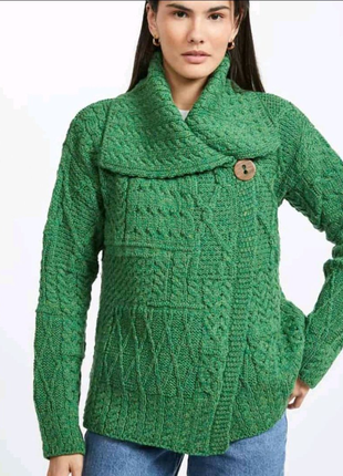 Blarney woolen mills женский свитер/ кардиган l, вязаный мерин...
