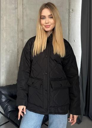 Женская теплая куртка с капюшоном цвет черный р.42/44 452189