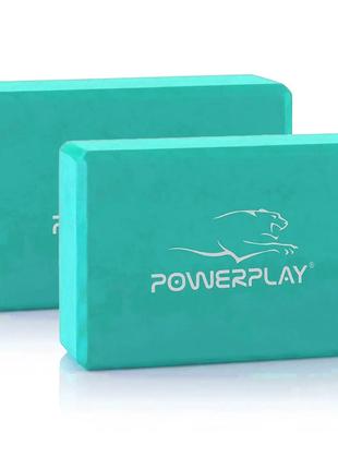 Блоки для йоги 2 шт. (пара) PowerPlay 4006 Yoga Brick EVA Мятні