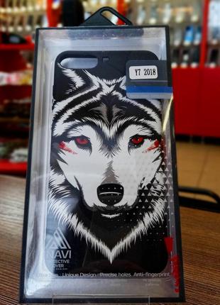 Чехол-накладка на телефон Huawei Y7 Prime 2018 c принтом волка