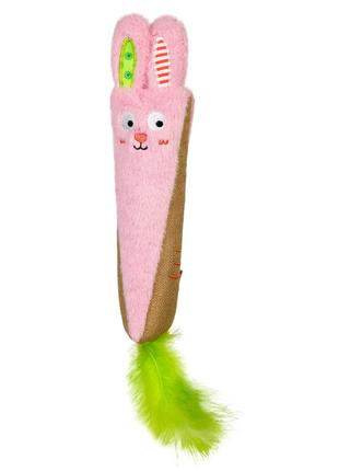 Игрушка для кошек Кролик розовый с шуршанием GiGwi ROOKIE HUNT...
