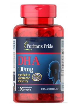 Докозагексаеновая кислота Puritan's Pride DHA (100 mg) 120 Sof...