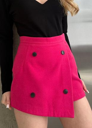 Женская юбка-шорты из кашемира цвет малина р.42/44 452377