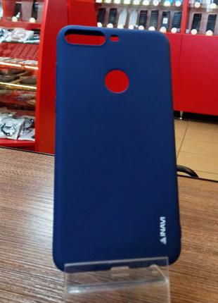 Чехол-накладка на телефон Huawei Y7 Prime 2018 cинего цвета