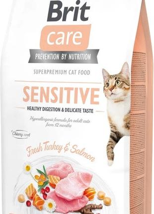 Беззерновой корм для привередливых кошек Brit Care Sensitive
D...