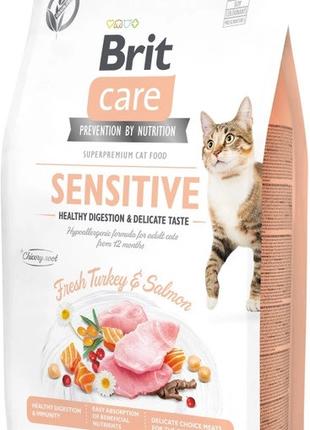 Беззерновой корм для привередливых кошек Brit Care Sensitive
D...