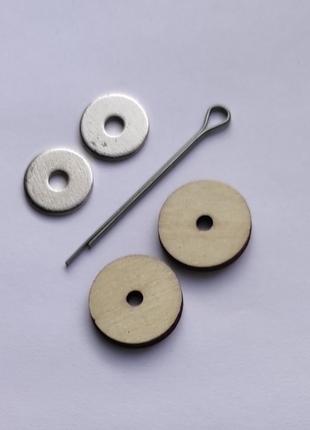 Сустав для игрушек 14 мм (1 шплинт+2 деревянные диски+2 шайбы)...