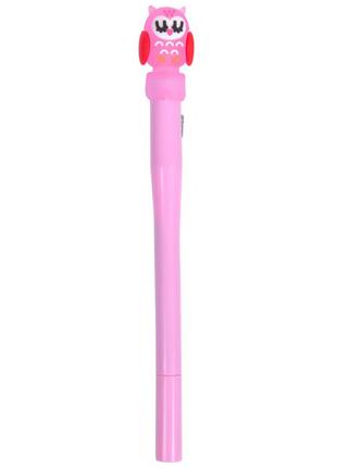 Ручка гелевая "Сова" GP-1099 светится (Розовый)
