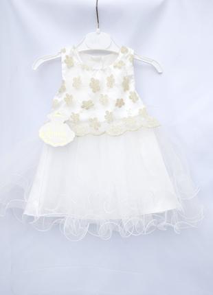 Святкова красива біла сукня до 1 року