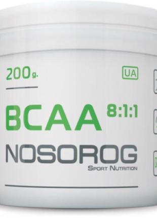 Аминокислоты Nosorog Nutrition BCAA 811 200 г (Без вкуса)