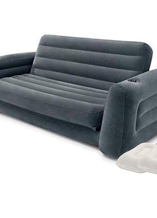 Надувний диван Intex 66552-2, 203 х 231 х 66 см, з подушкам та...