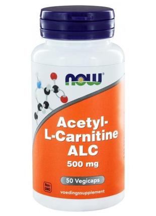Ацетил-L-карнитин NOW Acetyl-L-Carnitine 500 mg 50 caps