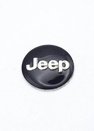 Логотип для автоключа Jeep 14 мм (чорний)