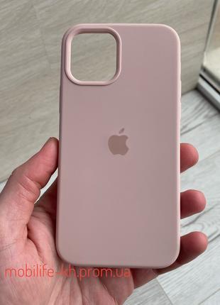 Чехол Silicone case iPhone 12 , iPhone 12 Pro Pink Sand ( Сили...
