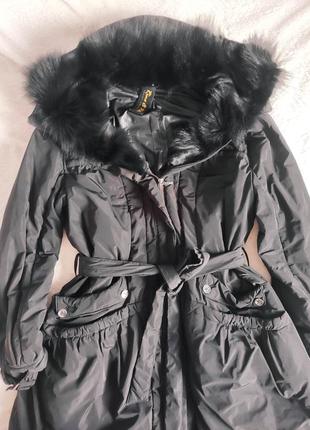 Куртка пальто с мехом и капюшоном rino pelle luxury collection...