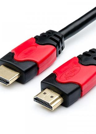 Кабель Atcom (24941) HDMI-HDMI ver 2.0, 4K, 1 м Red/Gold, пакет