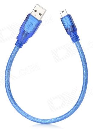 Кабель USB 2.0 RITAR (AM/Mini 5 pin) 0,3 м, синій прозорий