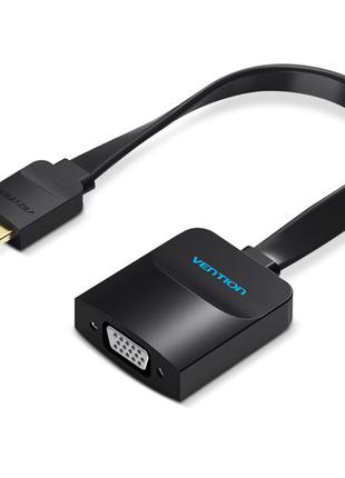 Адаптер Vention Flat HDMI-VGA, 0.2 m, зі звуком і живленням (A...